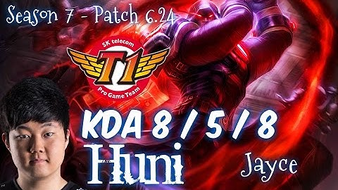 SKT T1 Huni JAYCE vs RIVEN Top - Patch 6.24 KR Ranked