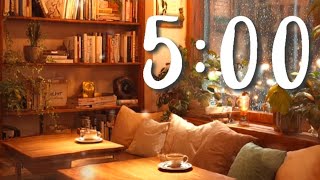 5 Minute Cozy Cafe Timer with Relaxing Music ☕️