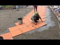 How To Build Install Red Ceramic Tiles On The Yard, Traditional Craft  Skills - Construction Plan