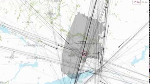 Animation of all passenger planes over Eastern Ukraine Thursday, July 17, 2014. Including MH17