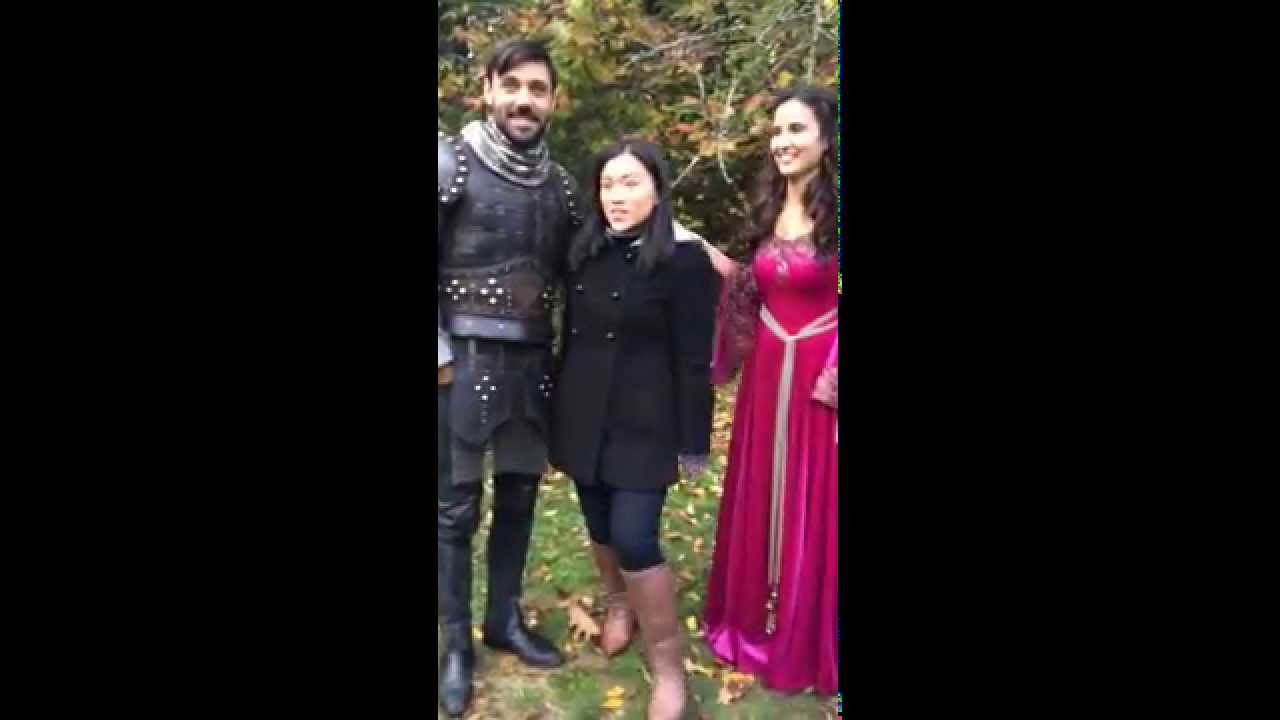 Liam Garrigan and Joana Metrass meeting fans