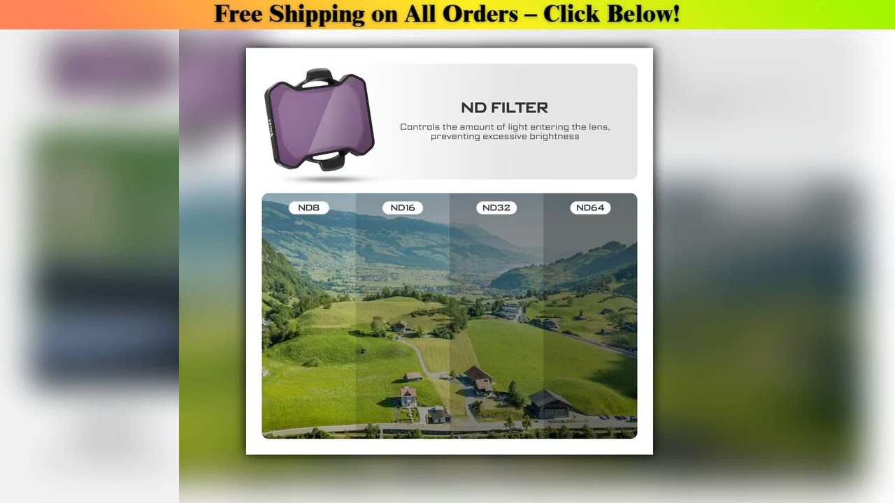 Freewell Professional Drone ND Filter Standard Day 4Pcs/Set ND8 ND16 ND32 ND64 For DJI Avata 2