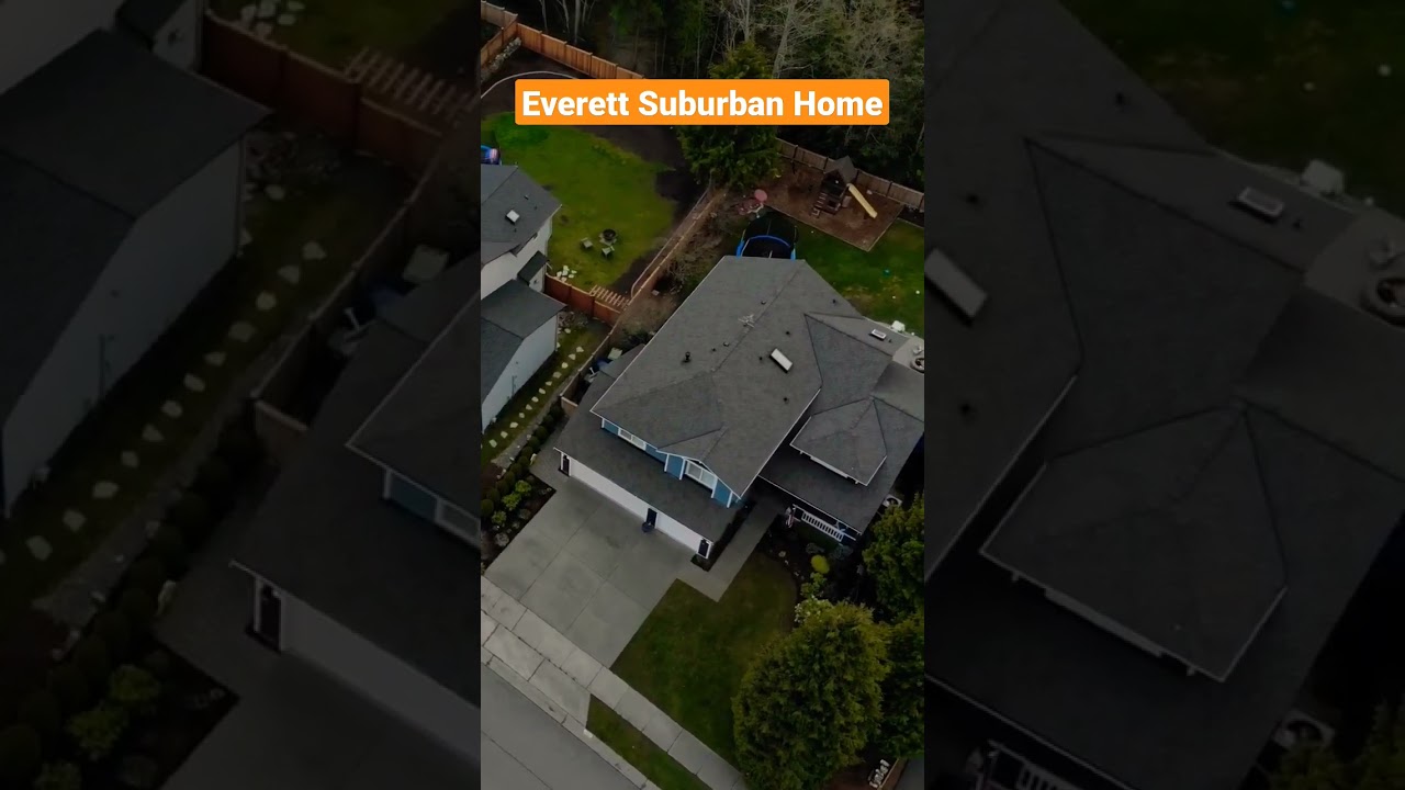 Drone: Everett WA Homes - Typical Suburban House  