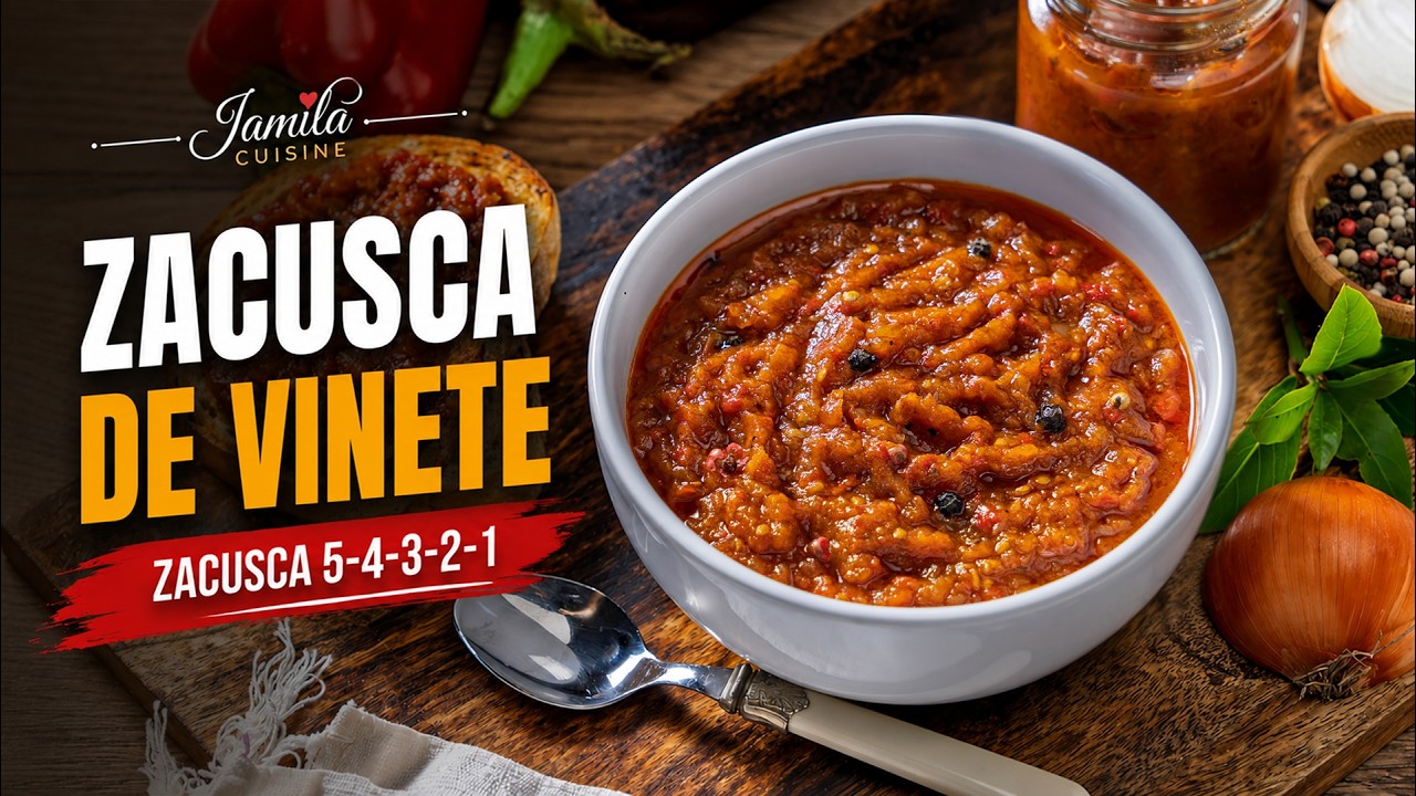 Zacusca de vinete 5-4-3-2-1, simplu de tinut minte, greu de uitat – Video
