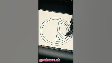 RoboArtLabor - Robot Draw the Iconic #peace  #Symbol ✌️🤖🎨 #drawing #robot #digitalart #graffiti #art