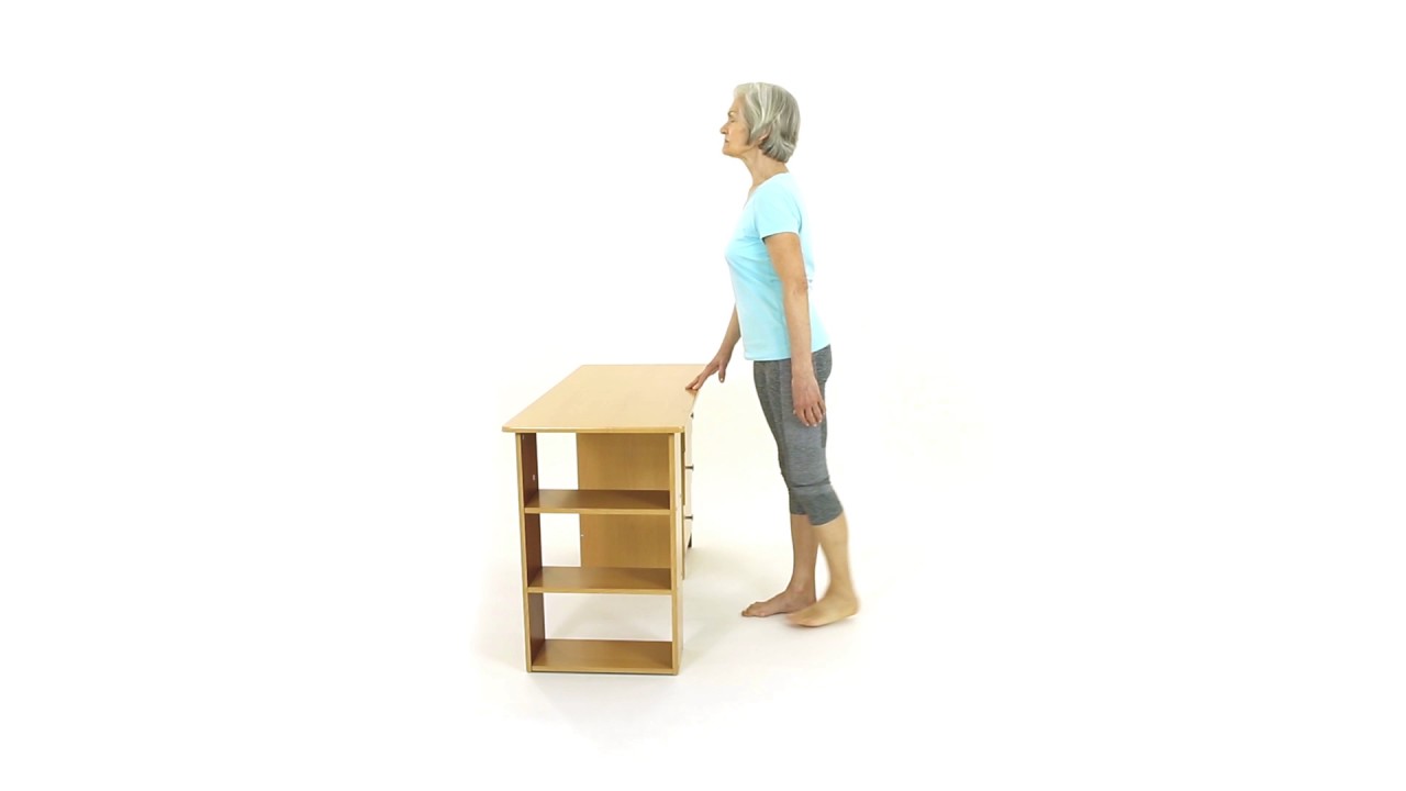 Falls Prevention: Leg lift Backwards Standing with Support - YouTube