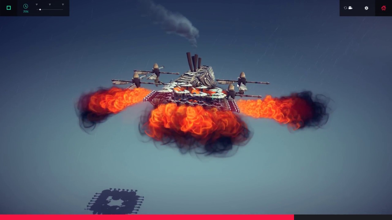 Flamethrower Dodecacopter - Besiege Gameplay