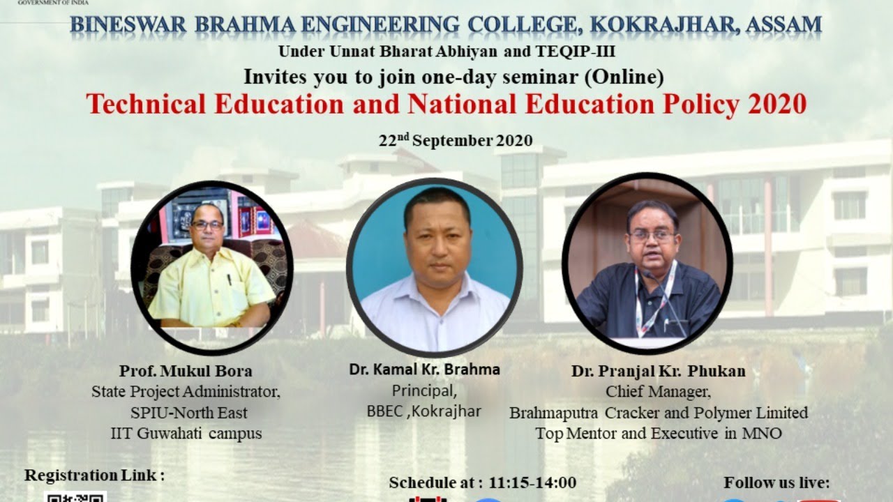 ONE DAY SEMINAR (ONLINE) on TECHNICAL EDUCATION AND NATIONAL EDUCATION ...