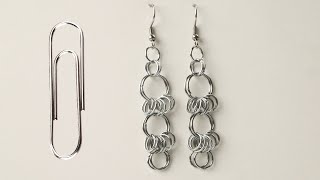 Paperclip Chain Maille Earrings Tutorial