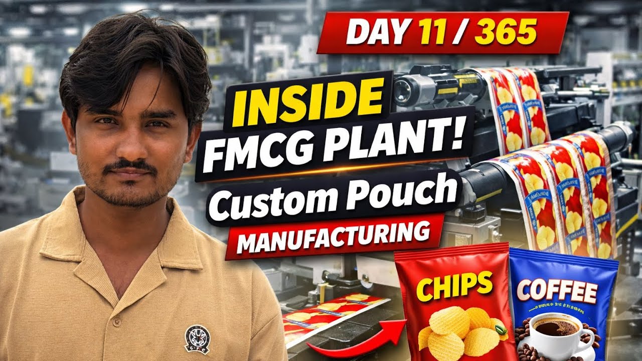 Day 11/365 | Inside FMCG Plant 😲 Custom Printed Pouch Manufacturing Process