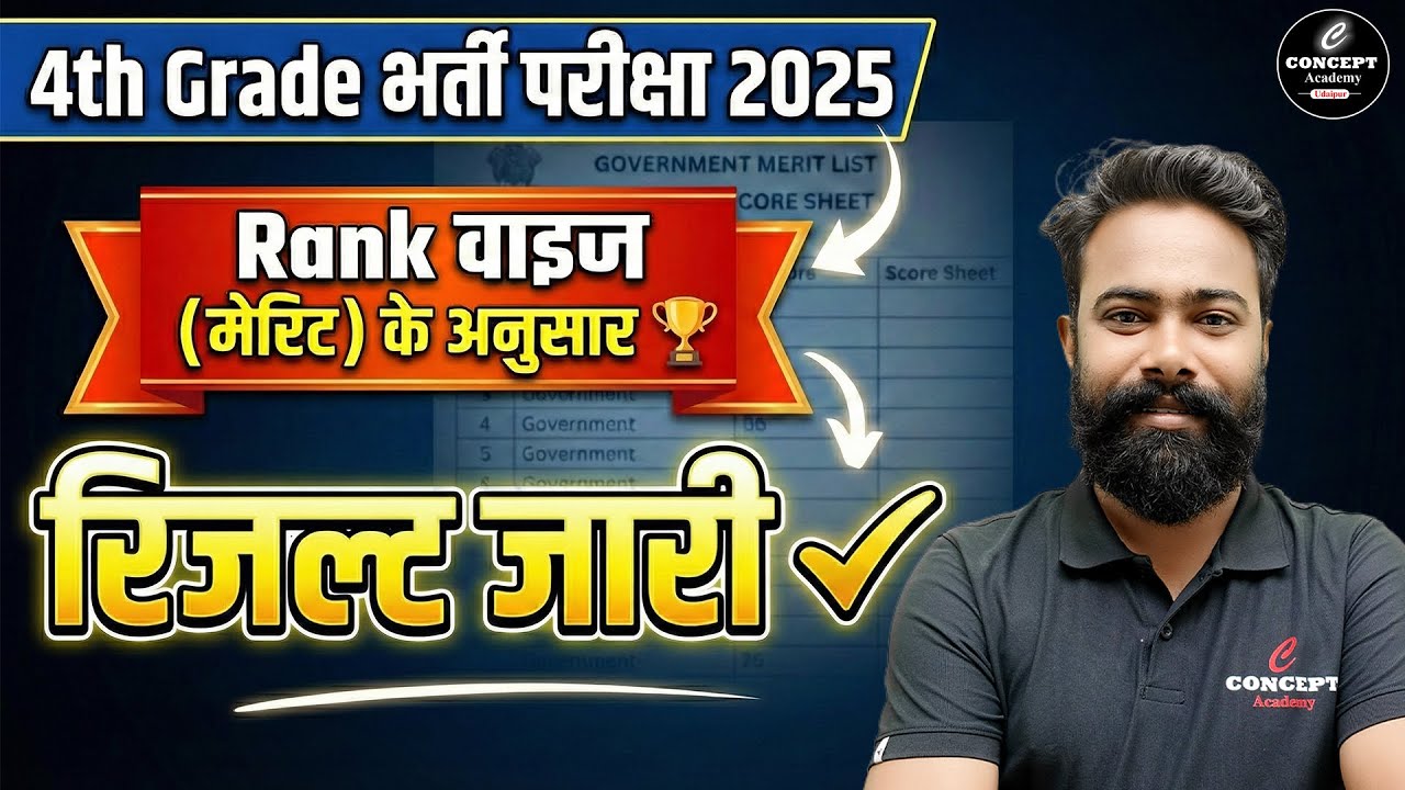 4th Grade भर्ती परीक्षा 2025 Result जारी 🔥 | Rank (Merit) के अनुसार Selection | Full Detail Hindi