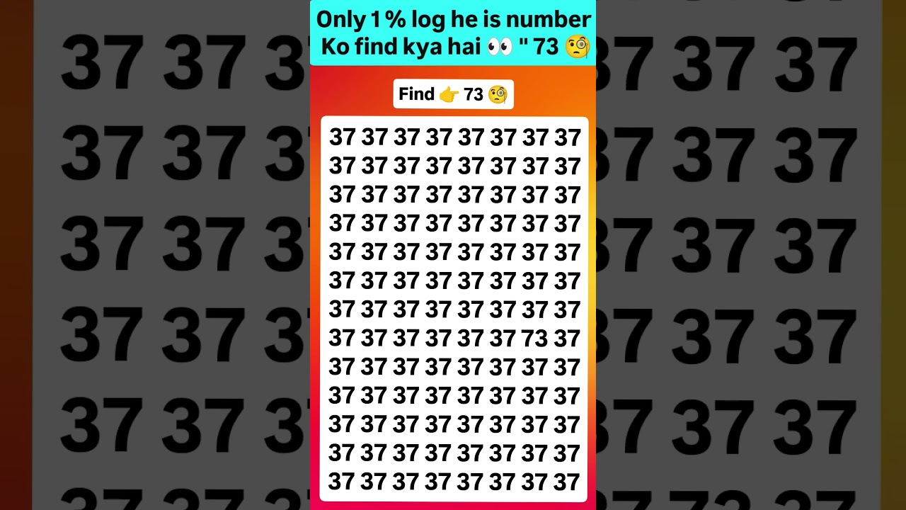 Find 73 😱🤔 join for more puzzle 🧩 