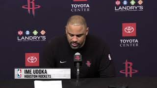 Ime Udoka after Rockets beat Grizzlies 1/13/2025