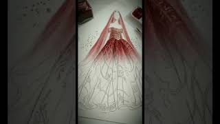 Red gown #trending #art barbie look organza fabric