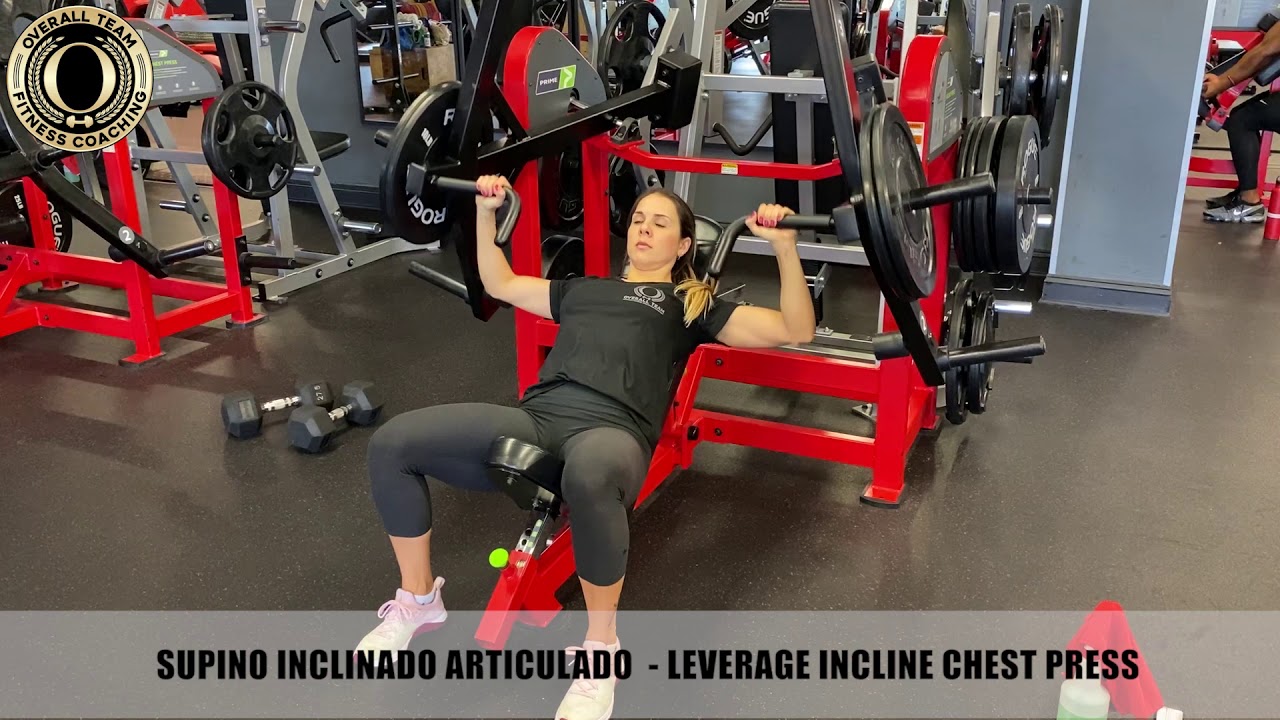 Supino inclinado articulado, Catálogo de Exercícios