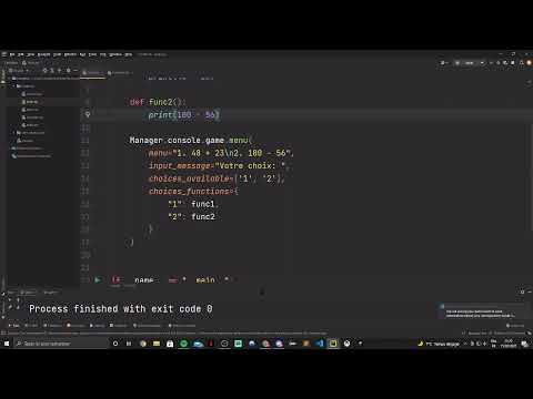 Python console menu