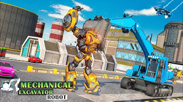 Mechanical Excavator Robot: Flying Transforme Simulator| Android/IOS Gameplay