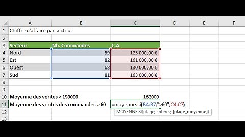 La moyenne conditionnelle avec Excel, moyenne selon critères
