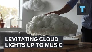 Floating cloud hides a sound and lighting system