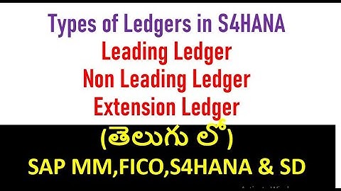 Types of Ledgers in S4HANA Finance- Extension Ledger-SAP S4HANA FICO Course in telugu- Chanu SK