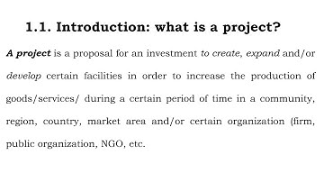 Planning and project analysis