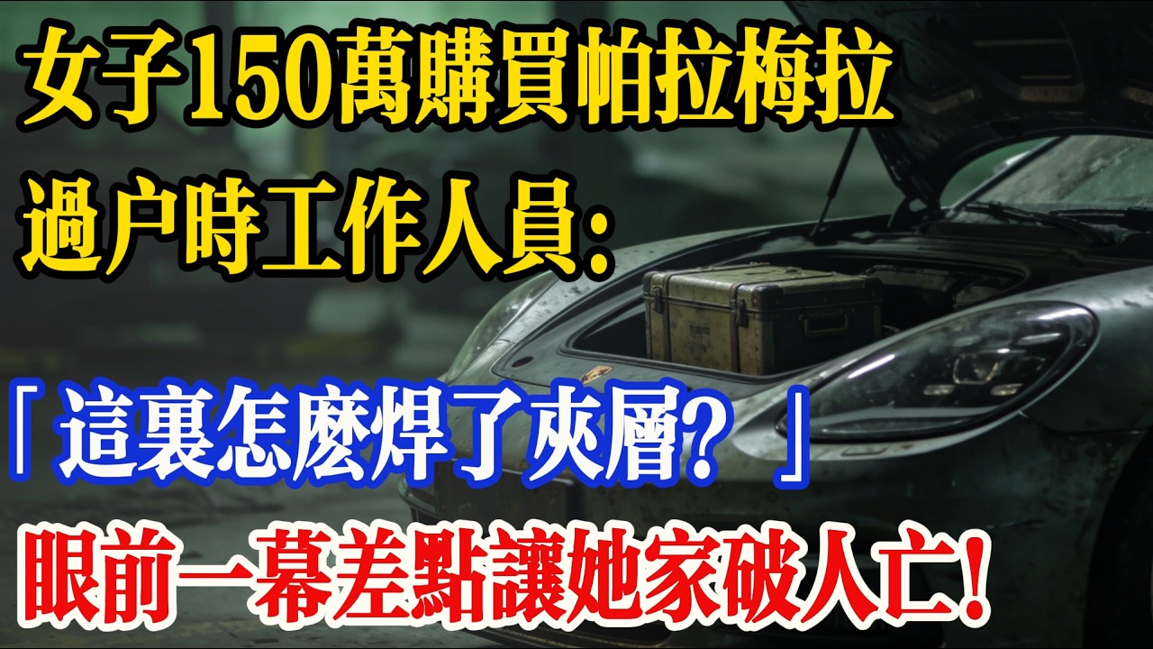 女子花150萬買下保時捷帕拉梅拉，過戶時工作人員驚問：「這裡怎麼有焊過的夾層？」眼前景象讓她差點家破人亡！
