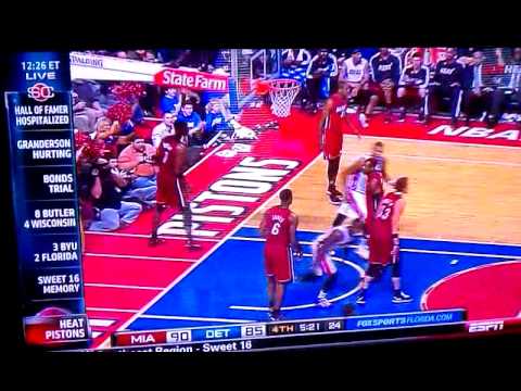 Rodney Stuckey Dunks On Chris Bosh DET vs MIA