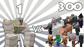 1 Mutant Iron Golem Vs 300 Minecraft Mobs