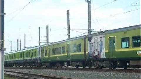 RARE - Commuter class 29000 hauls a Dart class 8600 - Fairview Dart depot, Dublin.