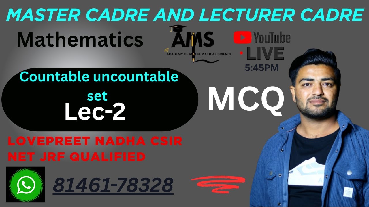 countable and uncountable sets 2  MCQ ,  master cadre ,Lecturer cadre Math | lecturer cadre math