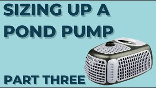 SIZING UP A POND PUMP - PART THREE - How To Select The Right Pond Pump For Your Backyard Pond