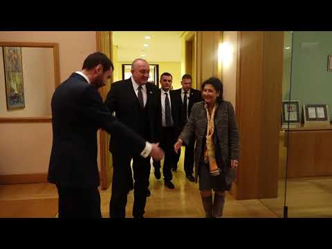 სალომე ზურაბიშვილისა და გიორგი მარგველაშვილის შეხვედრის ვიდეოკადრები