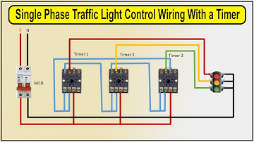 single phase traffic light control wiring diagram with a timer | street light wiring