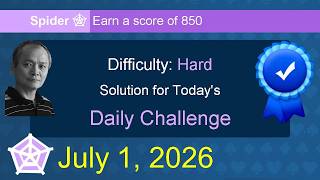 Microsoft Solitaire Collection: Spider - Hard - July 1, 2026 screenshot 5