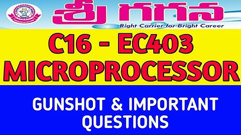 C16-EC403-MICROPROCESSORS#GUNSHOT & IMPORTANT QUESTIONS#DIPLOMA EXAMS#AP SBTET#HOW TO PASS