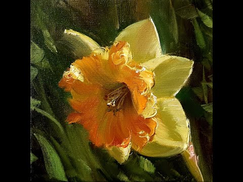 Рисуем нарцисс. Draw a daffodil. Мастер-классы Вугара Мамедова.