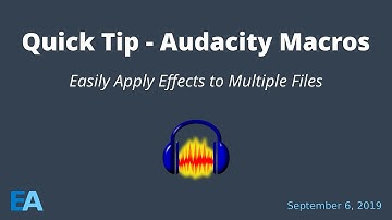 Audacity Macros - Easily Apply Effects to Multiple Files