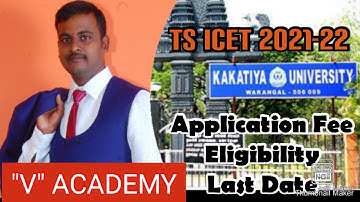TS ICET 2021-22|TELANGANA MBA,MCA ADMISSIONS|APPLICATIONS|ELIGIBILITY|V ACADEMY