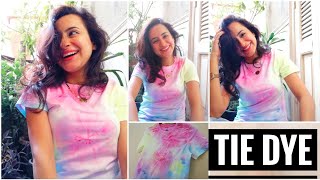 صبغ التيشيرت تاي داي بدون صبغة ملابس | tie dye بالالوان الاكريليك