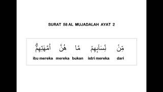 058 SURAT AL MUJADALAH AYAT 2 DAN TERJEMAHAN PER KATA