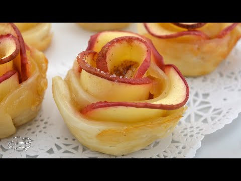 Como hacer Rosas de Manzana POSTRE FÁCIL Y ESPECTACULAR