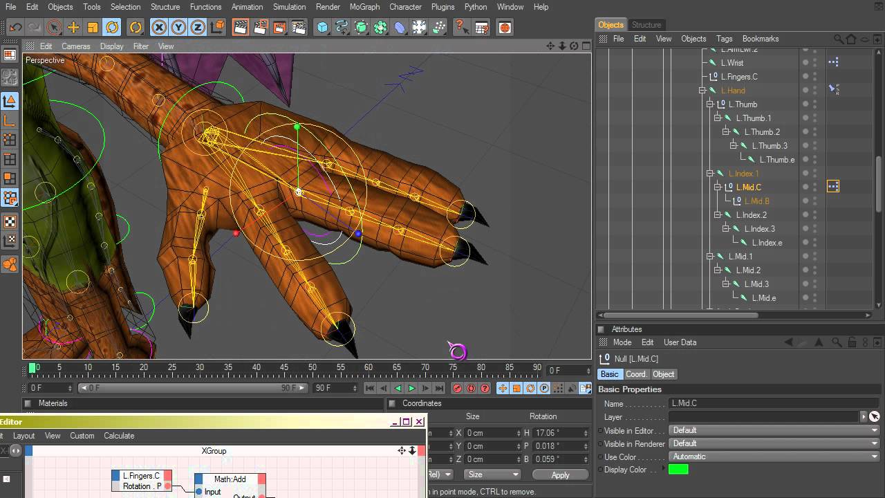 Finger Rigging Cinema 4D Rigging 09 - Fingers Controller using XPresso - YouTube