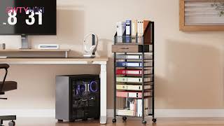 Assembly instruction-SWTYMIKI 9 Tier Rolling File Cart with Drawer and Trays—ZWJ212