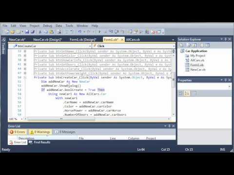 Visual Basic Tutorial - 119 - Car Part 14   Cancelling AddCar