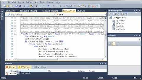 Visual Basic Tutorial - 119 - Car Part 14   Cancelling AddCar