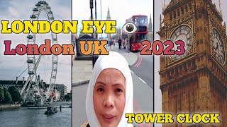 First time ever Seeing the  LONDON EYE 👁 & TOWER CLOCK  in person  London UK 🇬🇧 2023 (Late upload)