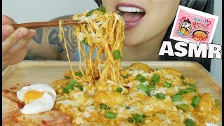 ASMR SPICY SAMYANG NOODLES   EXTRA CHEESY MINI RICE CAKES (STICKY CHEWY EATING SOUNDS) | SAS-ASMR