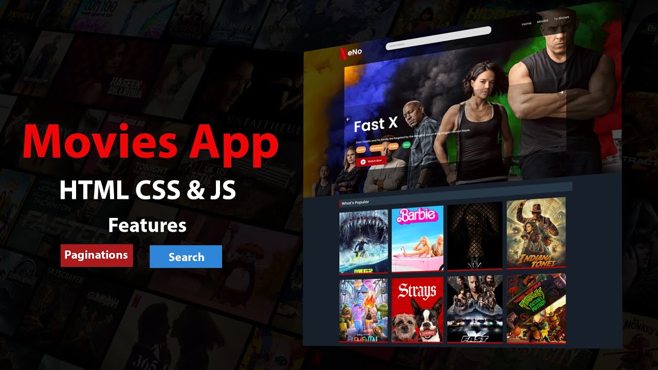 Movies App using HTML CSS and JavaScript - YouTube