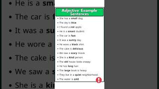 15 Adjective Sentences in English | Learn Examples of Adjective#english #vocabulary #shortsfeed
