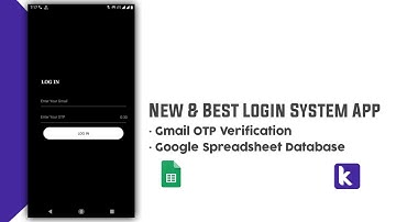 New and best login system app connect with google spreadsheet and gmail otp verification in kodular